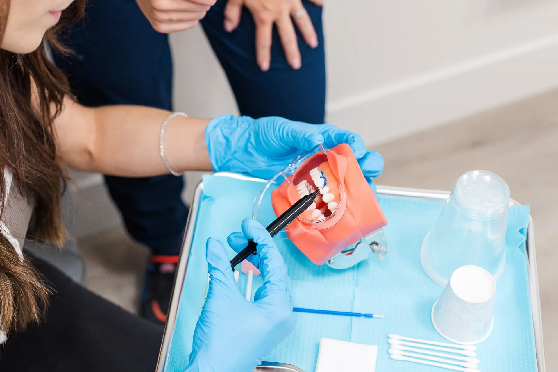 Gingival barrier application training in teeth whitening course